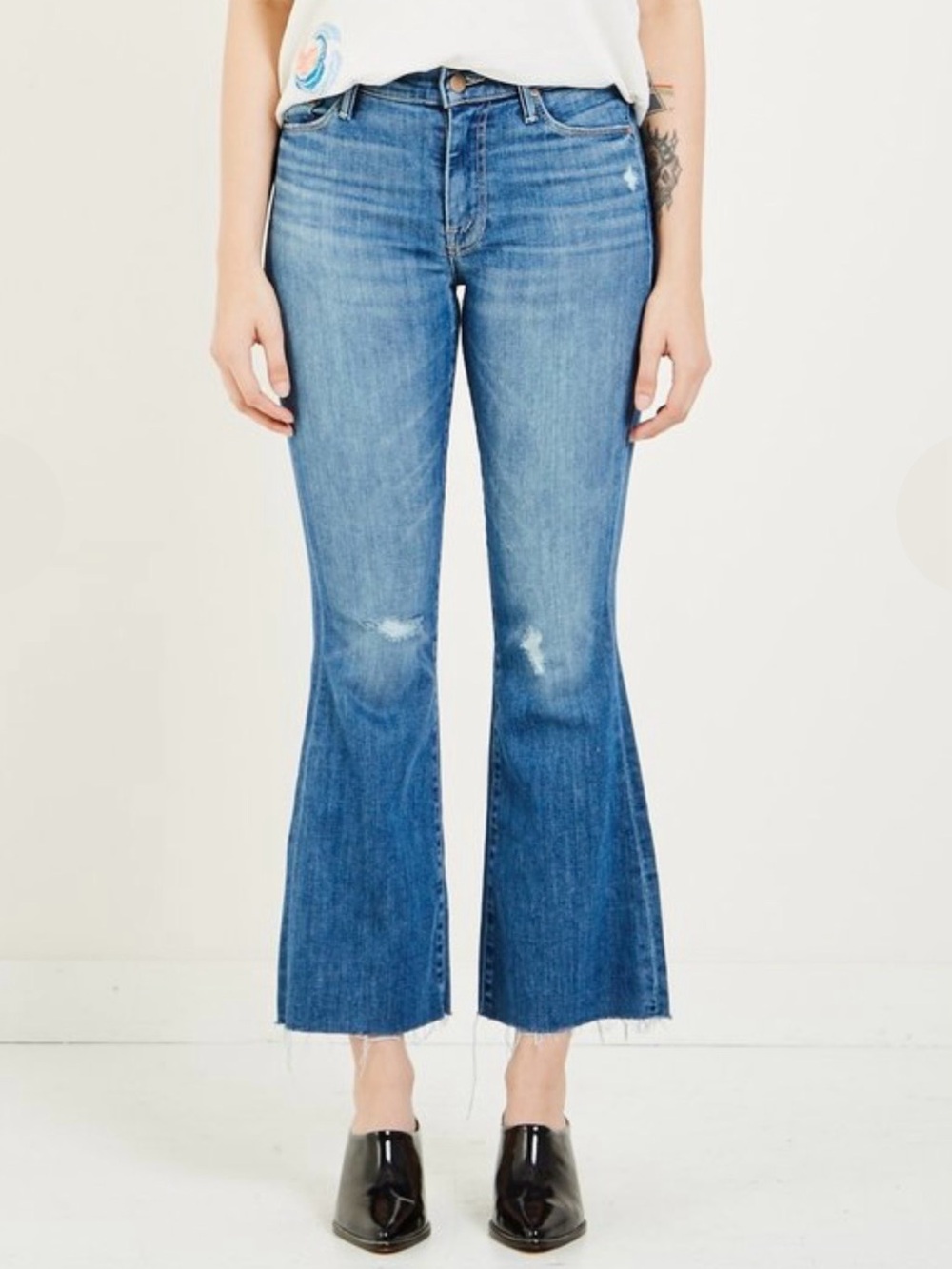 Mother The Weekender Ankle Fray Distressed Flare Jeans in Wild! Size 27